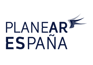 El logo de Planear España tiene un pájaro.
