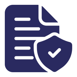 Purple document icon with shield and check mark, indicating secure verified file