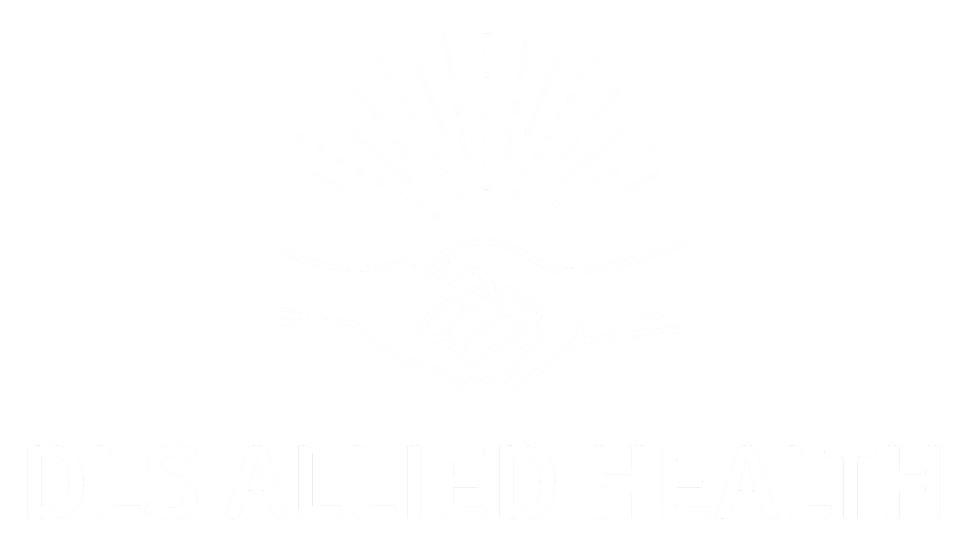 A logo for dls allied health with two hands shaking each other.