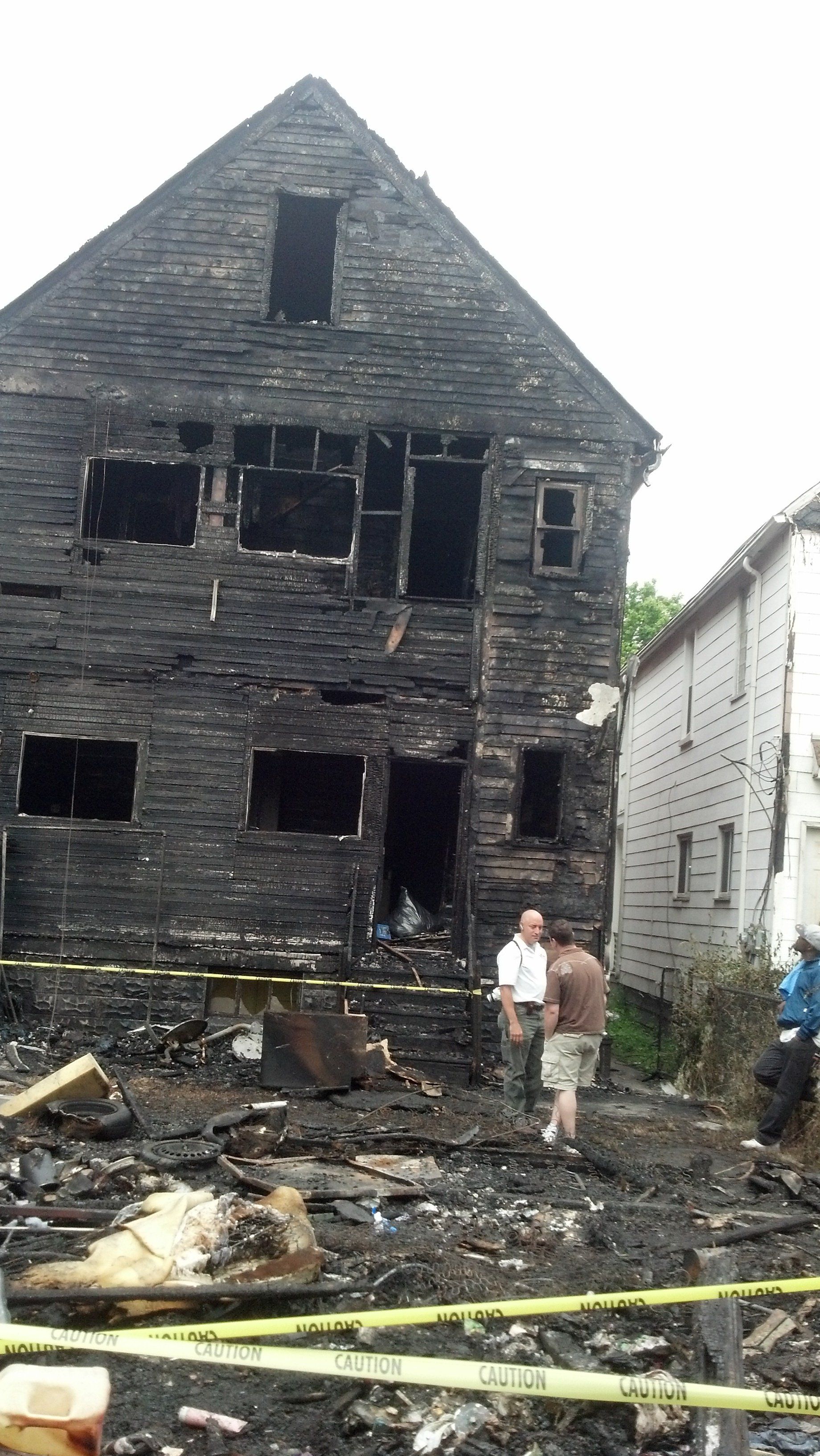 fire damaged house