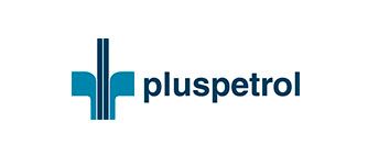 El logotipo de Pluspetrol es azul y blanco y parece una cruz.