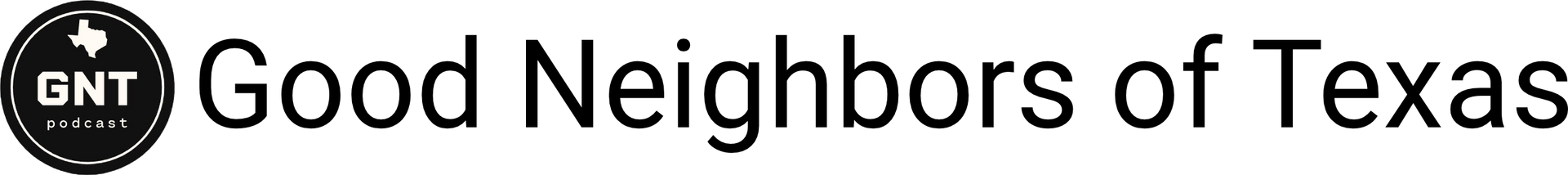 A black and white logo for good neighbors of texas