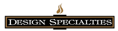 Logo for Design Specialties: a brown rectangular bar with white text and a flame icon.