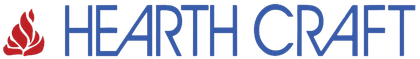 Logo: Red flame icon and blue text 