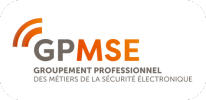 A logo for gpmse groupement professionnel des metiers de la securite electronice