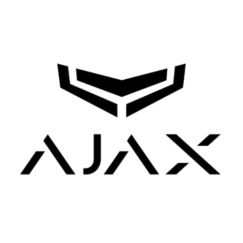 Un logo noir et blanc pour ajax avec une flèche et le mot ajax.