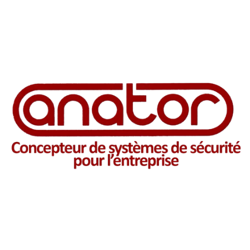 Un logo d'anator rouge sur fond blanc