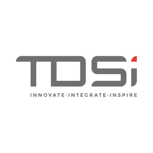 Le logo de tdsi est gris et rouge et dit innover intégrer inspirer.