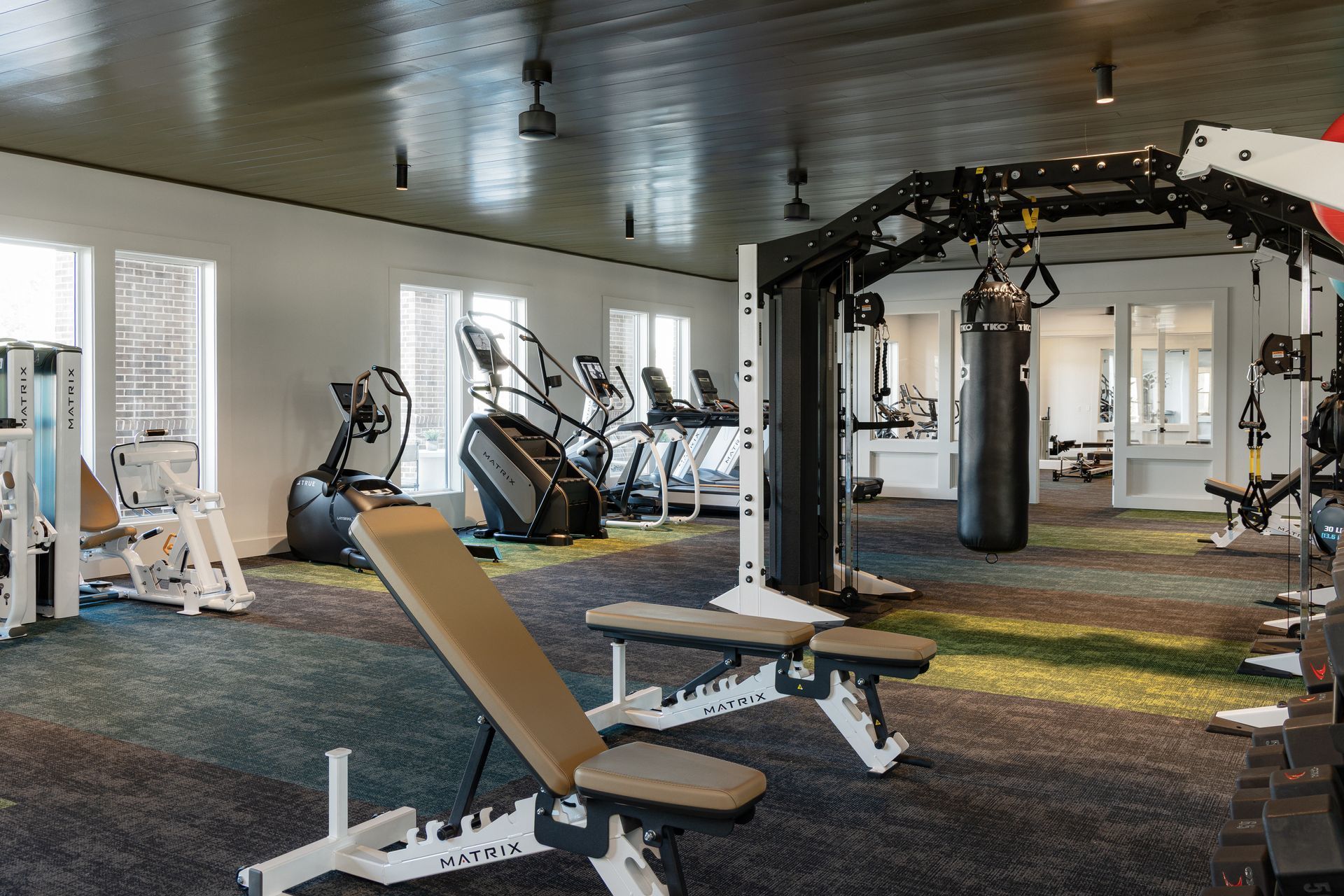Well-equipped fitness center at Livano Liberty Park.