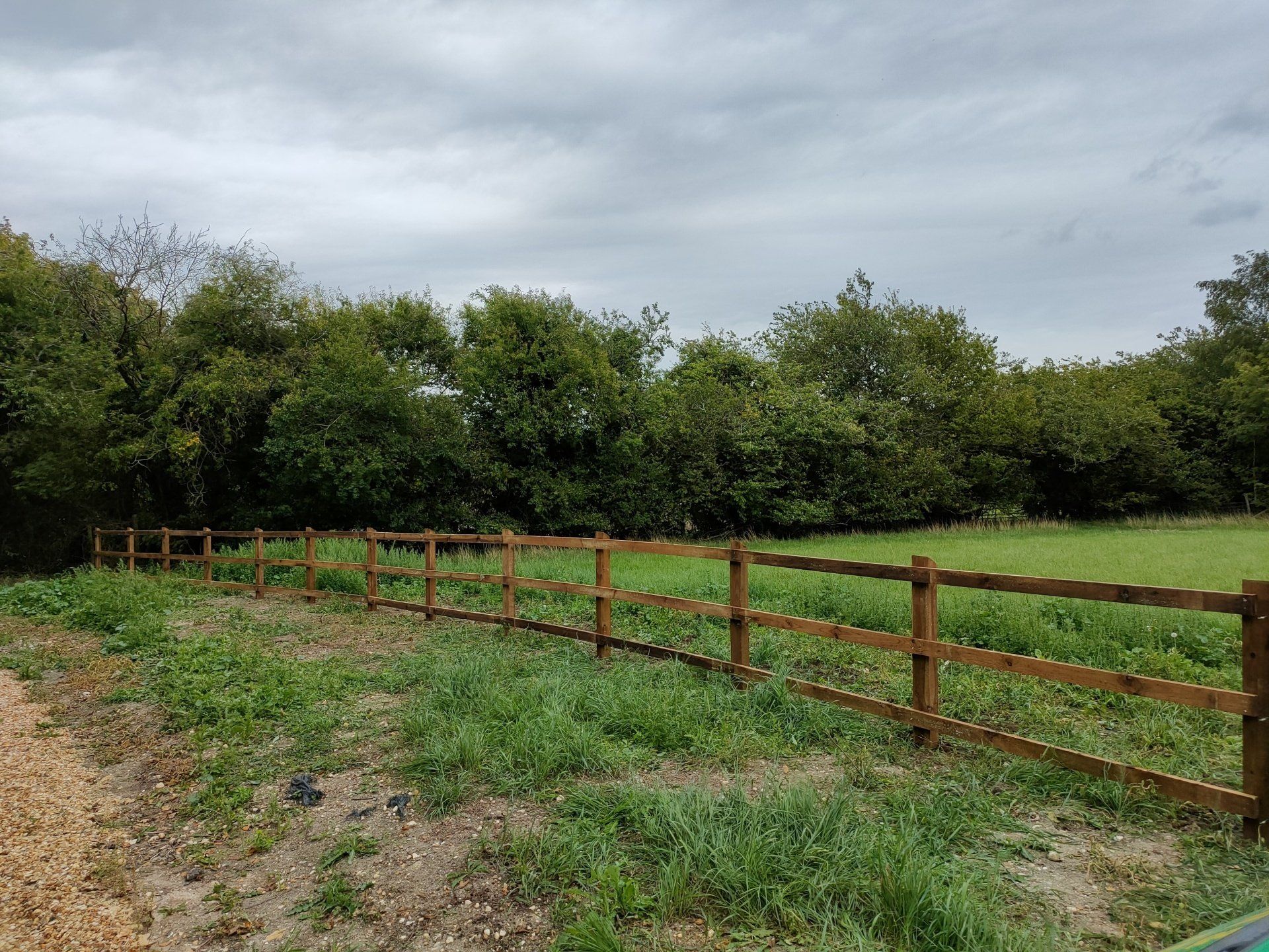 One of our perimeter fences going over 100 metres around a field.