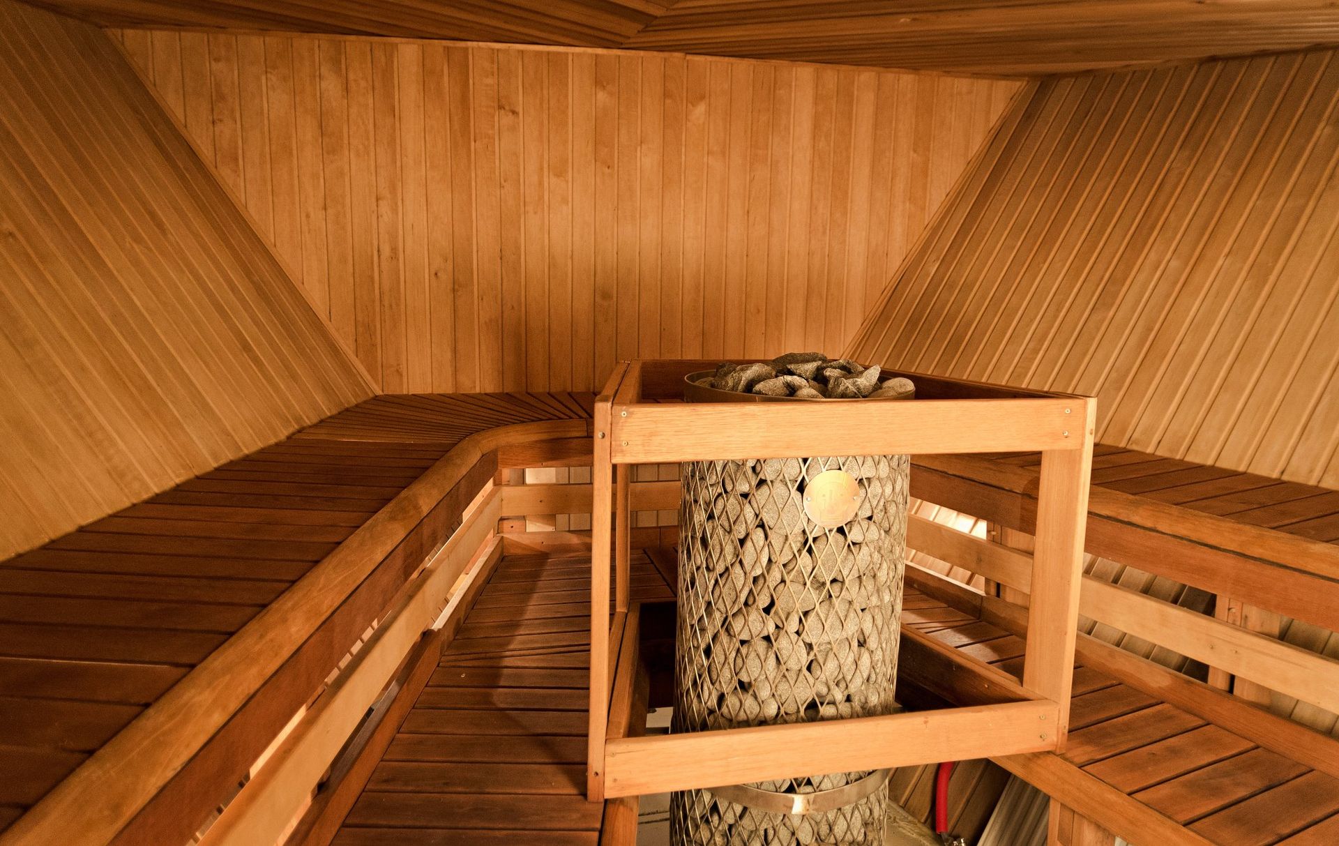 Wood fired sauna on a boat