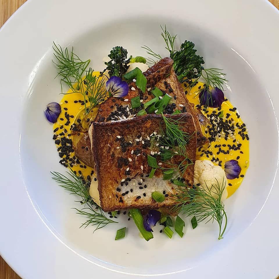 Salmon at restaurant