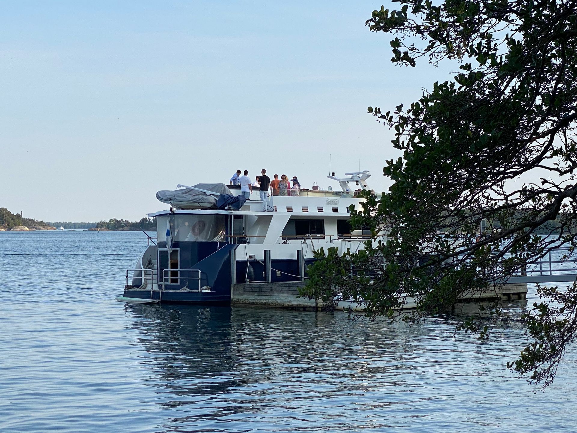 Luxury motor boat corporate event