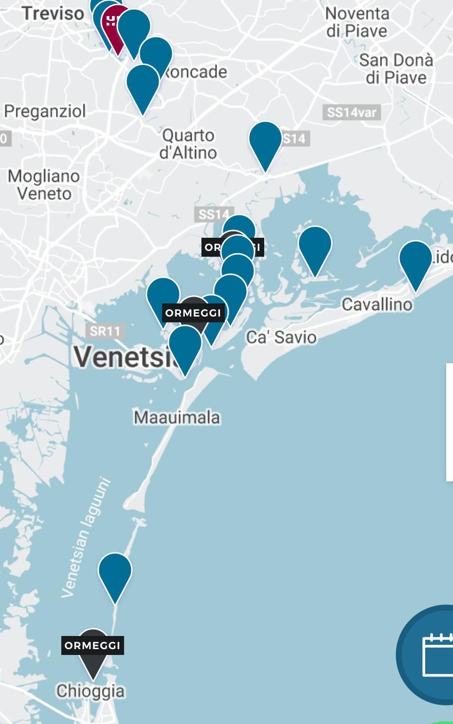 Venetsia purjehdus reitti