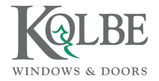 Kolbe Windows & Doors logo with gray lettering and green stylized “K” icon