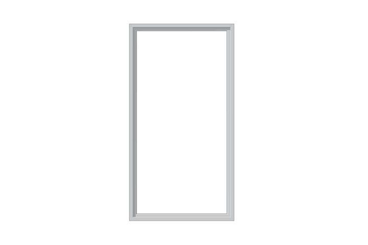 Blank white vertical rectangle with a light gray border on a white background