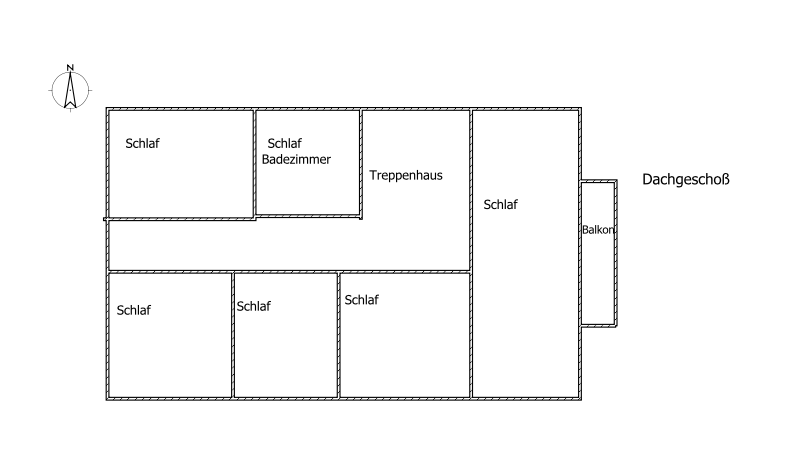 Ein schwarz-weißer Grundriss eines Hauses.