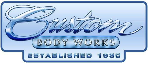 Logo for Custom Body Works, established 1980, with a stylized script "Custom" over "BODY WORKS."