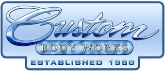 Logo for Custom Body Works, established 1980, with a stylized script "Custom" over "BODY WORKS."