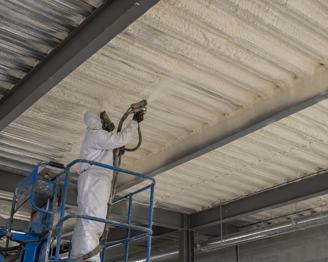 Industrial Ceiling Spray Foam Application