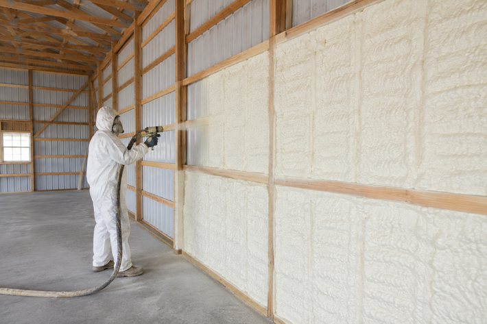 Pole Barn Spray Foam application