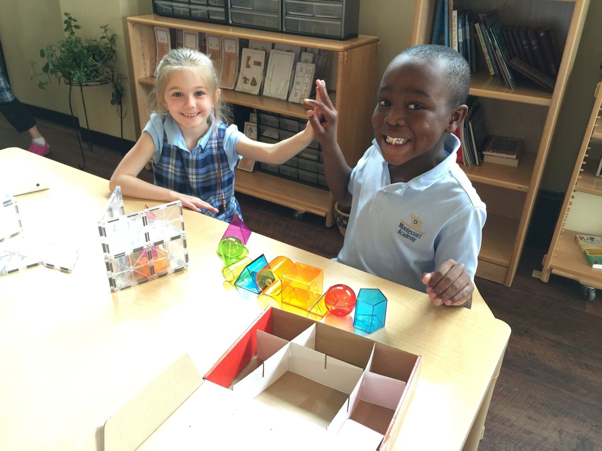 Child working with shapes