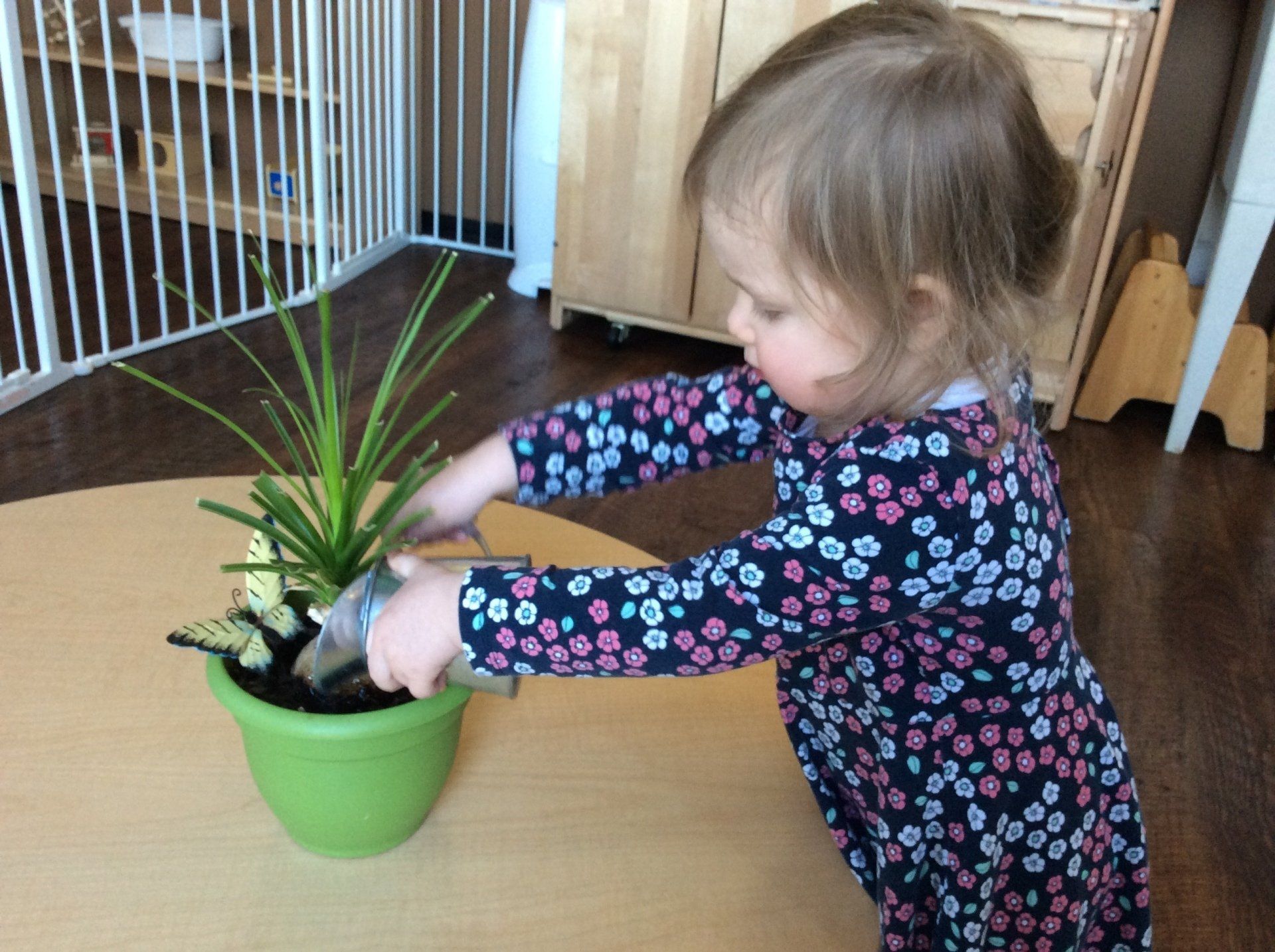 Child working with Montessori materials