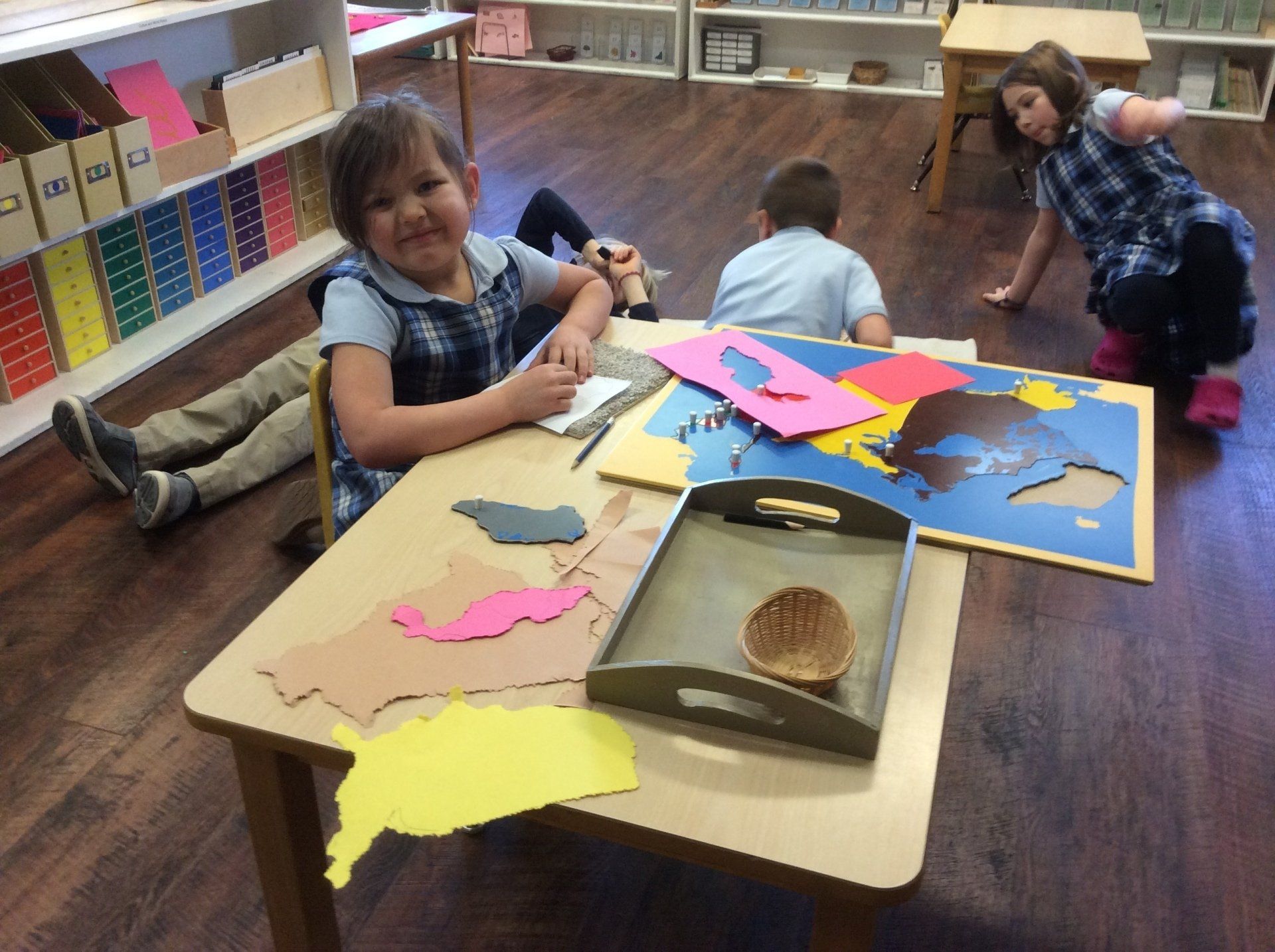 Child working with shapes