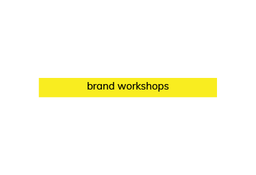 Part of the 'brand process' slide – this animated bar says 'brand workshops'