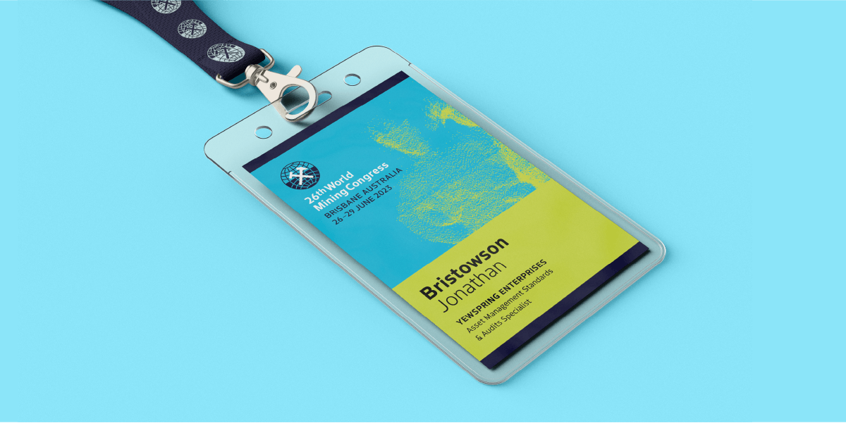 Branding Agency Brisbane – Conference lanyard branding for World Mining Congress, by Willmore Design