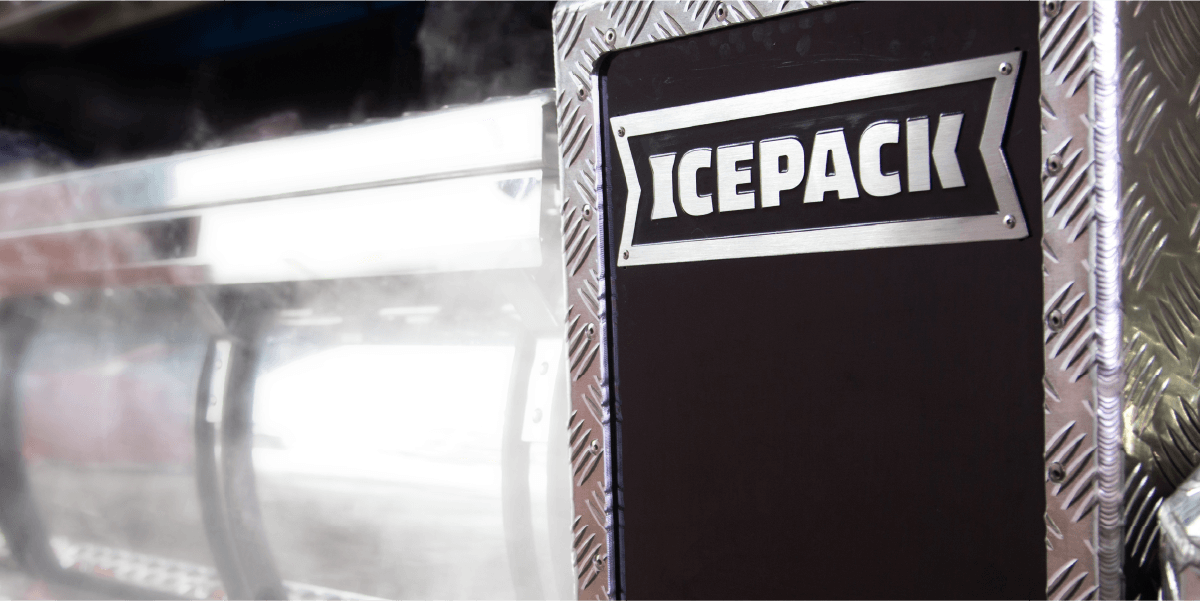 Branding Agency Brisbane – ICEPACK branding logo on an air conditioning unit attached to a truck, by Willmore Design