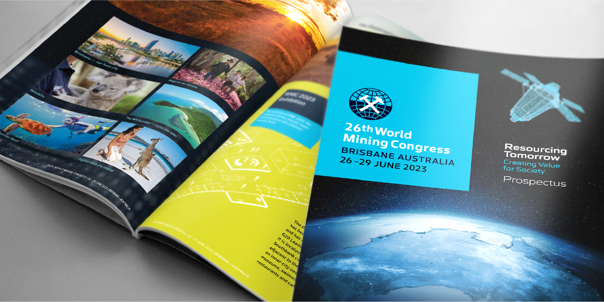 Branding Agency Brisbane – prospectus for World Mining Congress event branding, by Willmore Design
