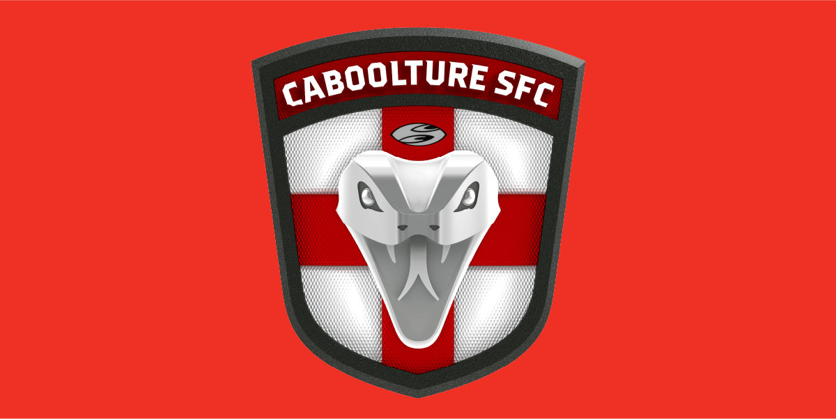 Branding Agency Brisbane – Caboolture SFC soccer club three dimensional shield logo, by Willmore Design