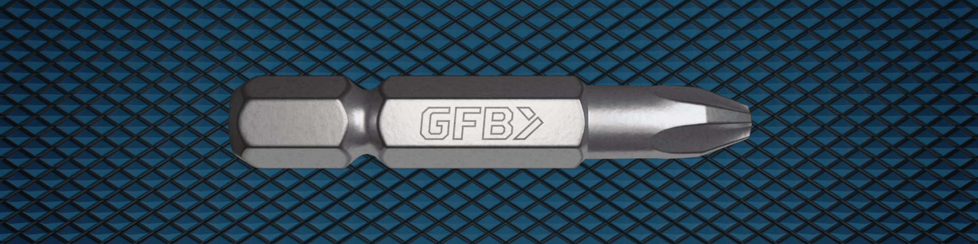 GFB driver bit with the GFB logo engraved, part of the branding and packaging design work by Willmore Design.