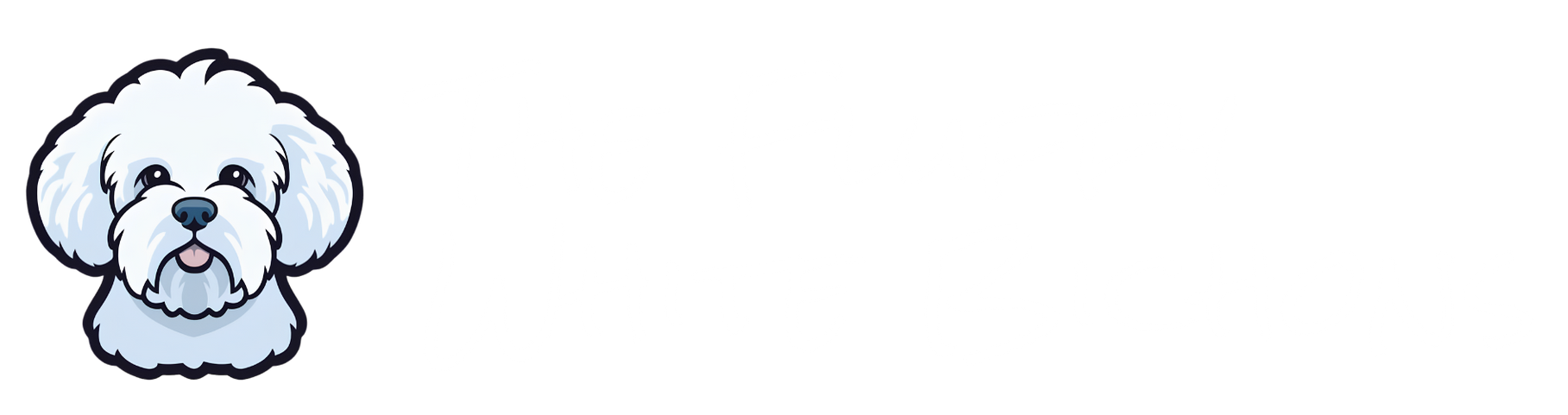 White Fluffy Bichon Logo