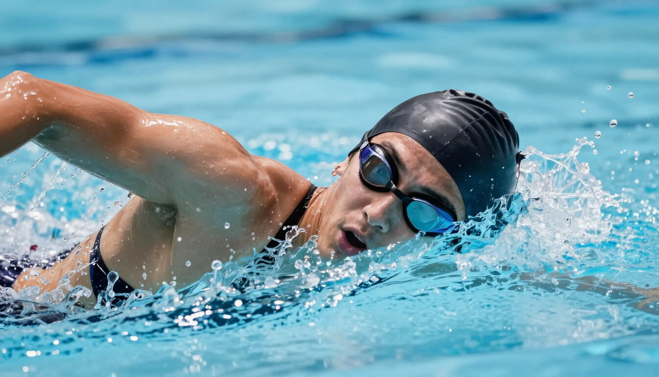 Swimmer breathing technique