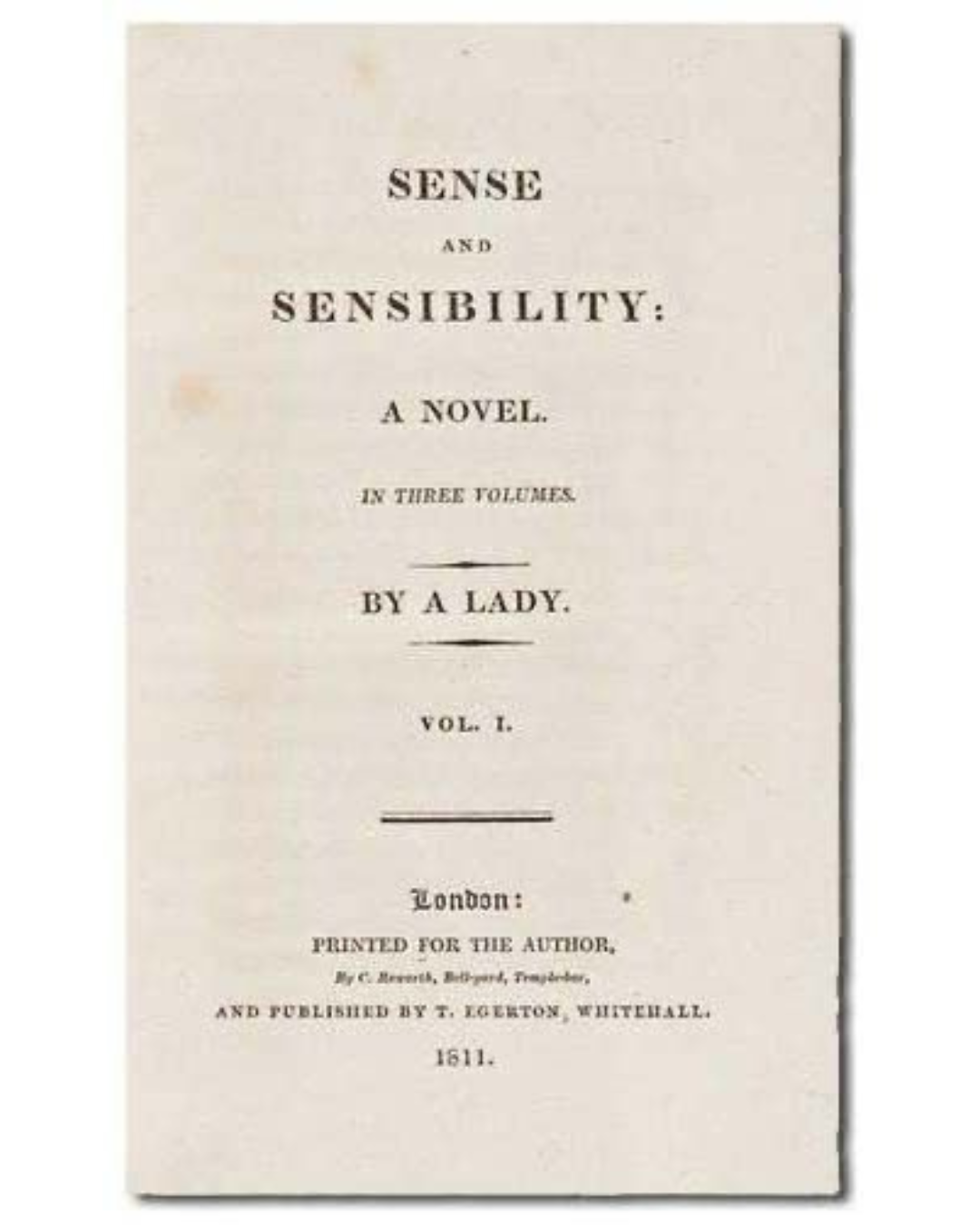 sense and sensibility jane austen first edition