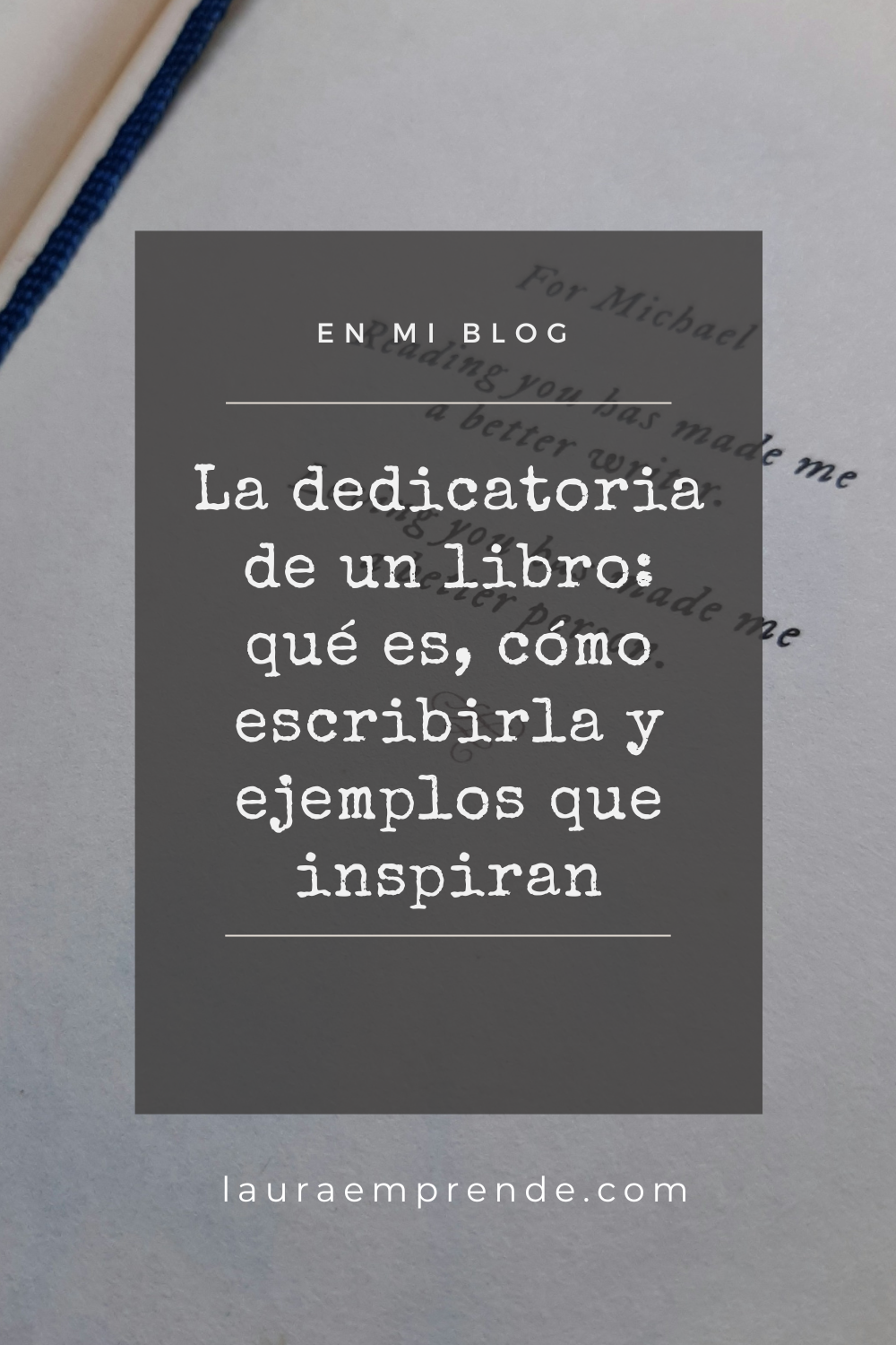 la dedicatoria de un libro
