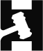 A white judge 's gavel is silhouetted against a black background.