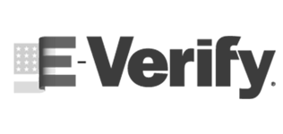 A black and white logo for e verify