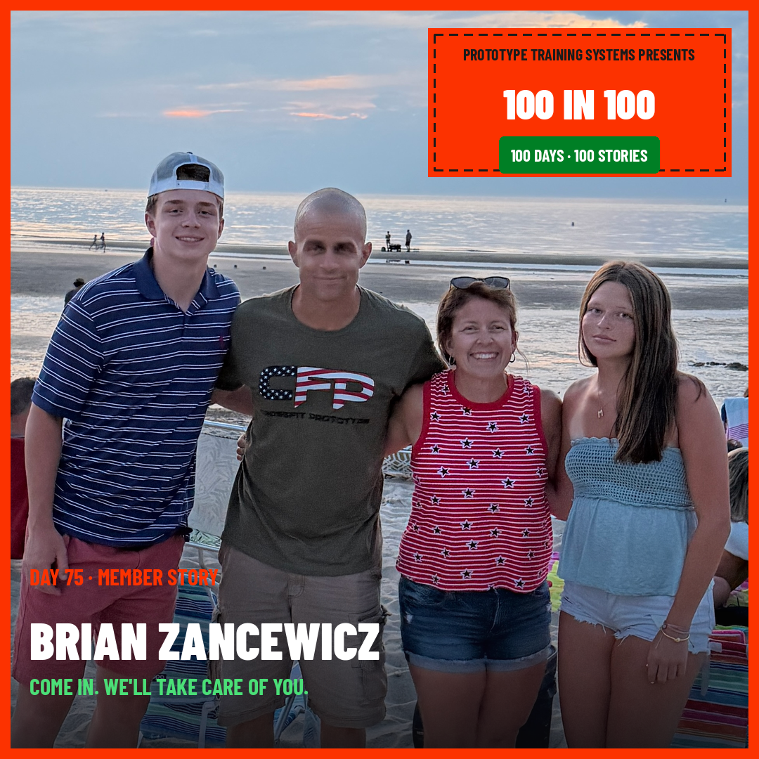 Coach Brian Zancewicz with his family at the beach