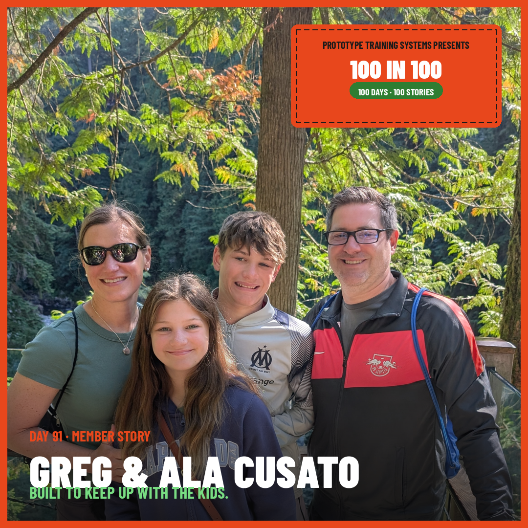 Greg and Ala Cusato with their kids at Prototype