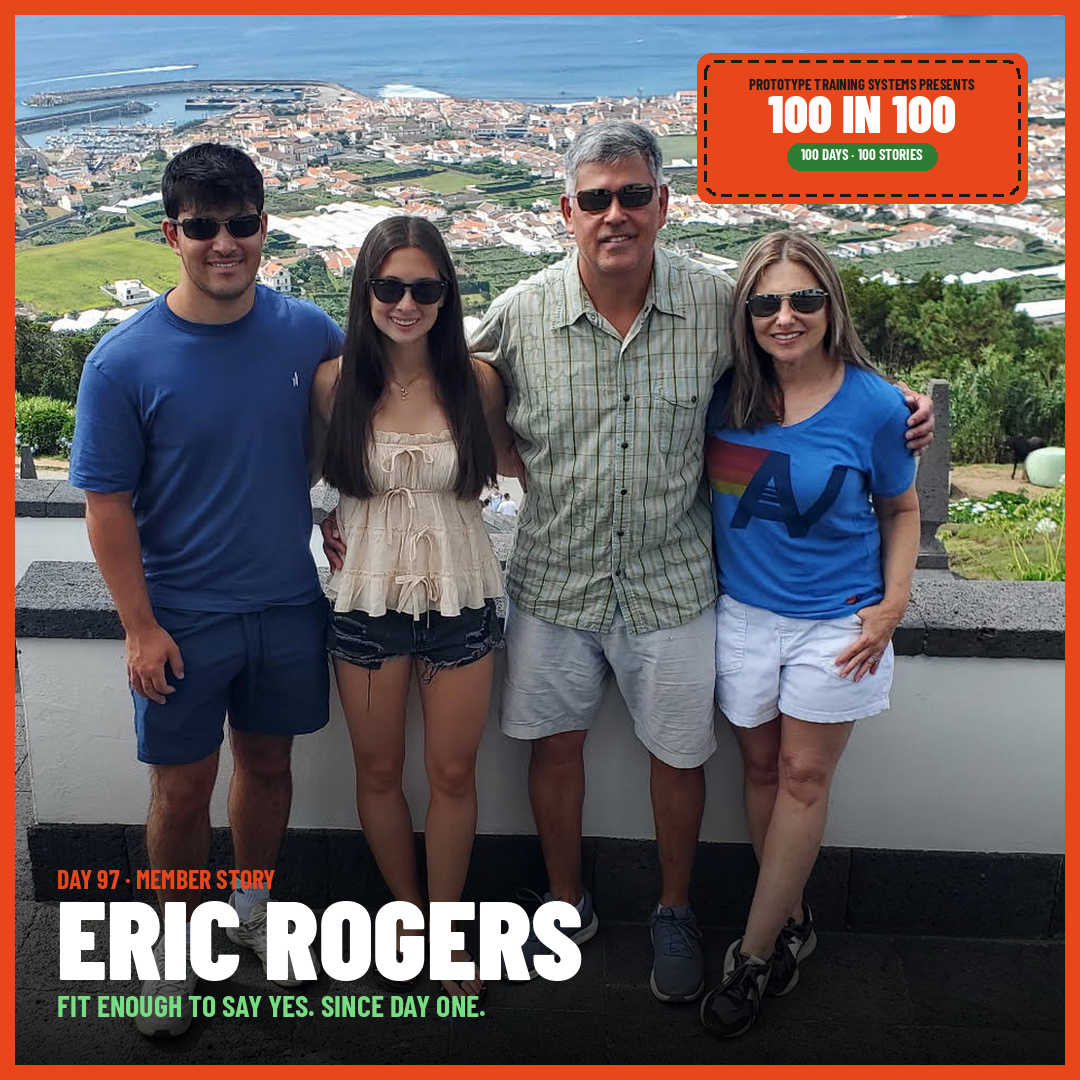 Eric Rogers with his family, Day 97 of 100 in 100