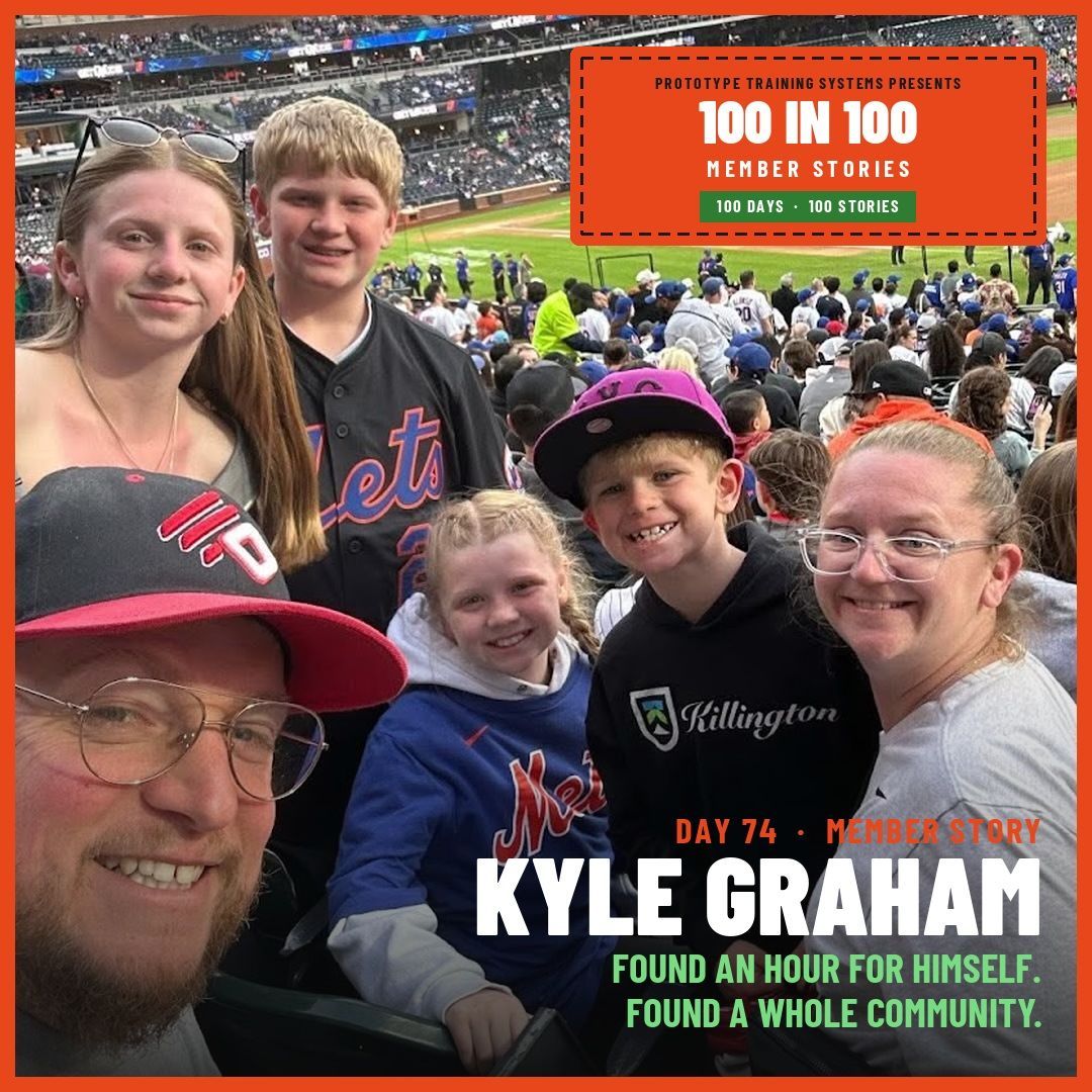 Kyle Graham with his family at a Mets game
