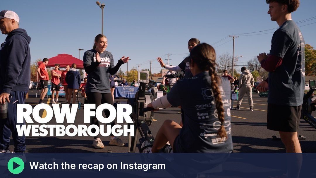 Row for Westborough 2026 Instagram reel cover with rowers on race day