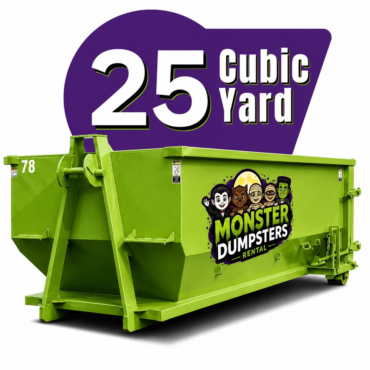 Monster Dumpsters 25 cubic yard roll-off dumpster
