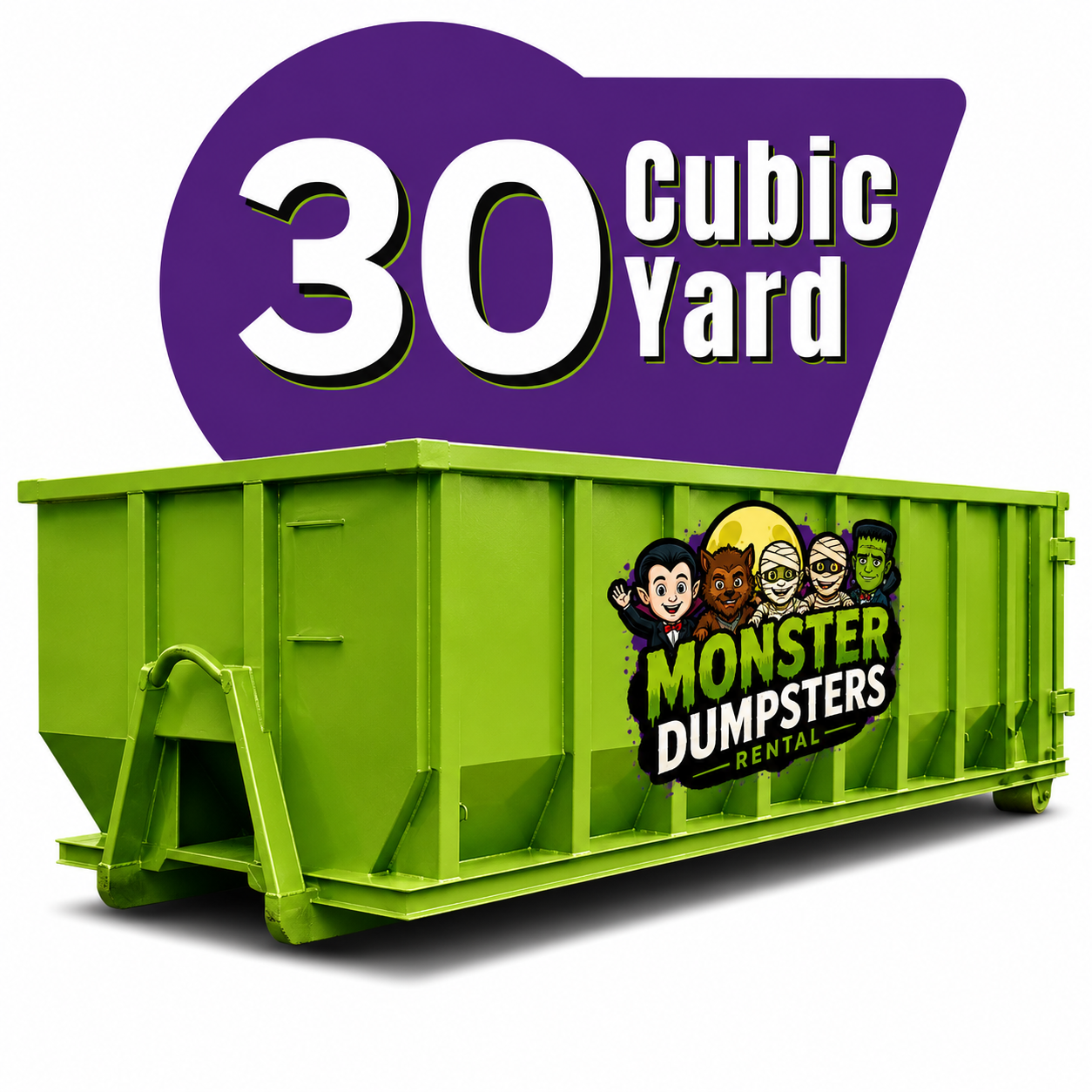 Monster Dumpsters 30 cubic yard roll-off dumpster
