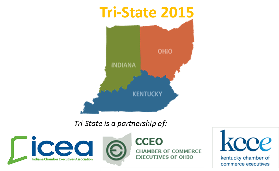 A map of tri-state 2015 with logos for icea and kcce