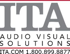 It is a logo for ita audio visual solutions.