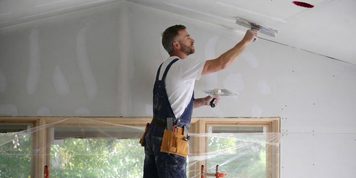 Drywall repair technician preparing to service a Merced home or business property